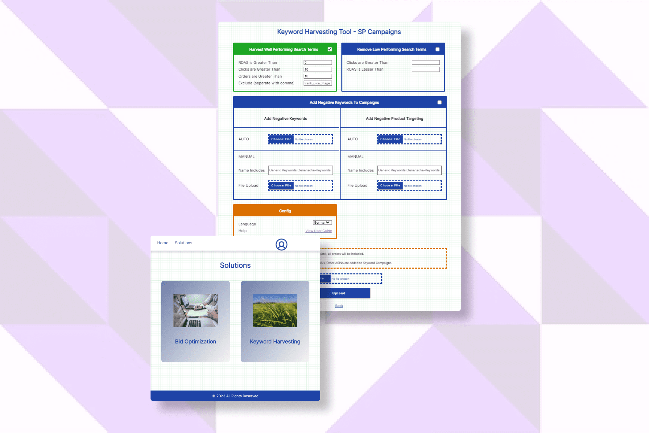 Web Development Project - Amazon Pay Per Click (PPC) Keyword Harvesting Tool